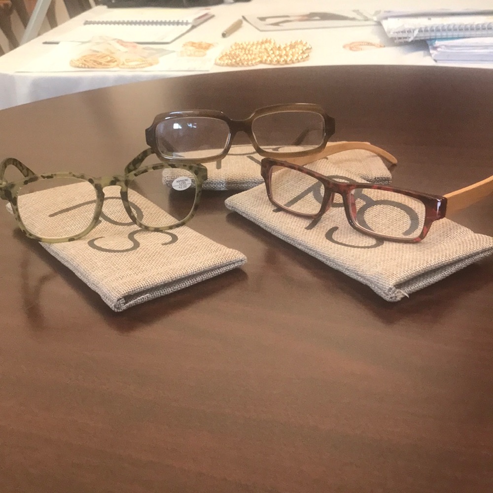3 brand new glasses number +2.00